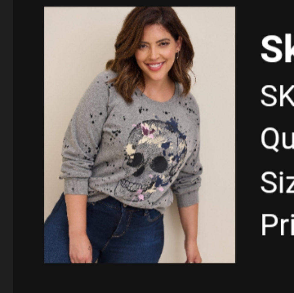 Torrid skull sweatshirt